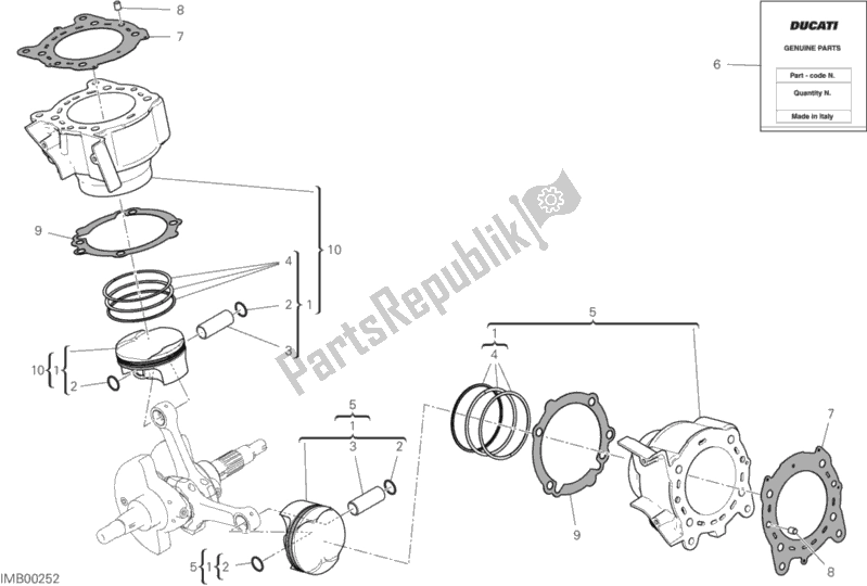 Todas las partes para Cilindros - Pistones de Ducati Multistrada 950 USA 2020